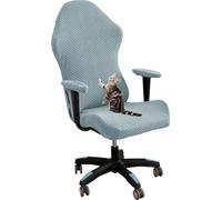 Gaming Chair Cover Cat Scratch Proof, Stretchable Game Chair Cover with Armrest Covers, Computer Chair Seat Covers Office Chair Cover (Blue,one size)