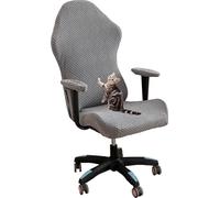 Gaming Chair Cover Cat Scratch Proof, Stretchable Game Chair Cover with Armrest Covers, Computer Chair Seat Covers Office Chair Cover (dark gray,one size)