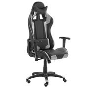 Beliani Gaming Chair Knight Faux Leather Silver