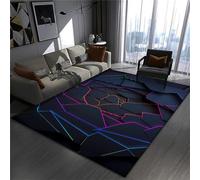 Gaming Chair Mat Rug - Gamer Teen Bedroom - Non-slip Easy To Clean Carpet - Desk Floor Protector Mat - 3D Illusion Neon Lines Print - Suitable for Boys Girls Kids E-sports Room (Colour 2,100x200cm)