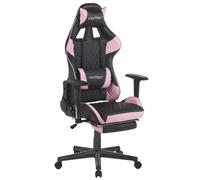 Beliani Gaming Chair Swivel VICTORY Faux Leather Pink, Black