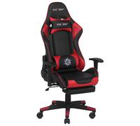 Beliani Gaming Chair Swivel VICTORY Faux Leather Red, Black