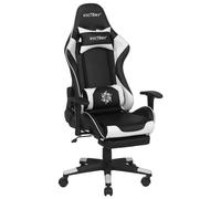 Beliani Gaming Chair Swivel VICTORY Faux Leather White, Black