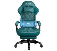 Gaming Chair With Footrest, Ergonomic Computer Chairs With Massage Lumbar Support And Headrest, Height Adjustable, Green