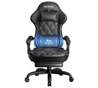 Gaming Chair With Footrest, Ergonomic Computer Chairs With Massage Lumbar Support And Headrest, Height Adjustable, Black