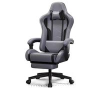 Gaming Chair with Vibrating Massage Lumbar Pillow and Footrest, Ergonomic Comfortable Office Desk Computer Chair with Linked Armrests for Home Office