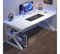 Gaming Computer Desk with Storage - K-Type Bracket Home Office Workstation, Modern Study Desk for Dorm Room & Office, Ergonomic Design for Comfort and Productivity