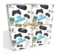 Gaming Console Birthday Personalised Wrapping Paper - Choose Font Colour
