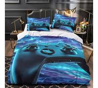 Gaming controller 3D Printed Duvet Cover Set 3pcs Microfibre Lightweight Concealed Modern digital interface Duvet Insert Cover 2 Pillowcases Skin-Friendly Home Decor Kids & Girls Double（200x200cm）