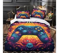 Gaming Controller Duvet Cover 3D Design Printed Hypoallergenic 3 Pcs Bedding Set Zipper digital Fantasy Quilt Cover Luxury Breathable for Teens Kids Adults Women Youth Teenagers King（220x240cm）