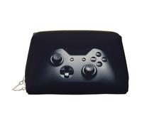 Gaming Controller Pattern Print Makeup Bag Portable Leather Waterproof Cosmetic Bag Clutch Makeup Brush Bag (6.7x4.3in)