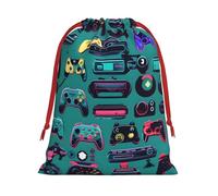 Gaming Controller Patterns Super Soft Velvet Christmas Storage Bag Festival Promotion Annual Celebration and Daily Use
