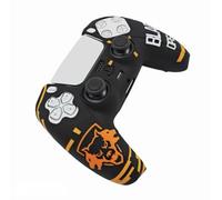Gaming Controller Skin for PS5, BO6 with Wolf Logo, 2 Thumbgrips, Orange and Black (Controller Skin Only)