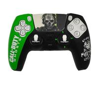 Gaming Controller Skin for PS5 Controller, COD GHOST with Wolf Logo, 2 Thumbgrips, Green and Black (Controller Skin + Thumbgrips + Touchpad Sticker)