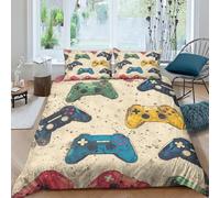 Gaming Controllers 3Pcs Bedding Set Printed Quilt Cover,3D Duvet Cover for Boys Adult, Microfibre, with Pillowcases Easy Care Microfiber Comforter Cover Hidden Zipper Double（200x200cm）