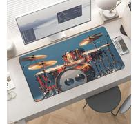 Gaming Cool Drum Set Mouse Pad 24x12 Large Desk Mat with Non-Slip Rubber & Smooth Surface Foldable Desk Pad for Keyboard and Mouse Laptop Computer Mousepad for Office Home Remote Work