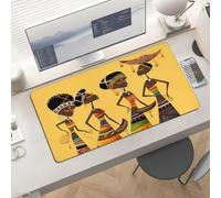 Gaming Creative African Culture Mouse Pad 24x12 Large Desk Mat with Non-Slip Rubber & Smooth Surface Foldable Desk Pad for Keyboard and Mouse Laptop Computer Mousepad for Office Home Remote Work