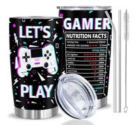 Gaming Cup Tumbler 20oz , Stainless Steel Insulated Gamer Tumblers Coffee Travel Mug Cup ,Video Game Gifts for Men Boyfriend Teen Husband Gamers Gift for Birthday Christmas Gaming Stuff Boy Present