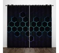 Gaming Curtains for Boys Bedroom，90% Blackout Curtains Modern Style 3D Geometric Print，Grommet Construction， UV Protection，for Bedroom and Living Room Decoration (Game 5,2 Panels - 52"x63" Each.)