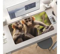 Gaming Cute Little Monkeys Mouse Pad 24x12 Large Desk Mat with Non-Slip Rubber & Smooth Surface Foldable Desk Pad for Keyboard and Mouse Laptop Computer Mousepad for Office Home Remote Work