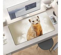 Gaming Cute Meerkat Mouse Pad 24x12 Large Desk Mat with Non-Slip Rubber & Smooth Surface Foldable Desk Pad for Keyboard and Mouse Laptop Computer Mousepad for Office Home Remote Work