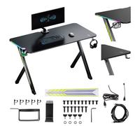 Gaming Desk Gaming Table Computer Desk RGB LED Lighting 120x60cm