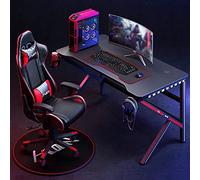 Gaming Desk, K-Shaped Computer Desk Ergonomic Home Office PC Desk Gamer Workstation, 31 Inch