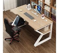 Gaming Desk, PC Computer Desk, Gaming Table, K-Shaped Gamer Workstation with Wire Mesh, Computer Desk for PC, Large Computer Desk for Home and Office, Yellow-L 80cm