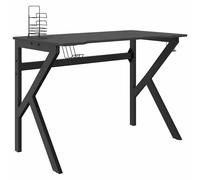 vidaXL Gaming Desk with K Shape Legs Black Home Office Computer Desk PC Table