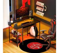 Gaming Desk with Monitor Stand and Sliding Keyboard Tray Black HOMCOM Black One Size