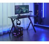 Gaming Desk With Rgb Led Lighting Home Office Desk Ergonomic Gamer Workstation With Mouse Pad