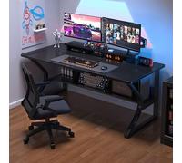 Gaming Desk with RGB LED Lights and Cup Holder Home Office Computer Desk for PC Laptop Modern Gaming Table Easy to Assemble 47.2x23.6x29.5 inches