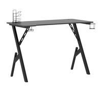 Gaming Desk with Y Shape Legs Computer Table Black/Black&Red 110/90cm vidaXL