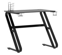vidaXL Gaming Desk with ZZ Shape Legs Black Home Office Computer Desk PC Table