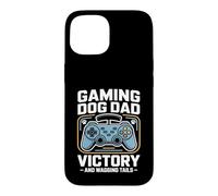 Gaming Dog Dad Victory Screen And Wagging Tails Case for iPhone 15