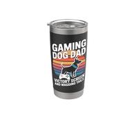 Gaming Dog Dad Victory Screen and Wagging Tails Stainless Steel Insulated Tumbler