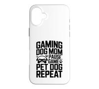 Gaming Dog Mom Pause Game Pet Dog Repeat Case for iPhone 16 Plus