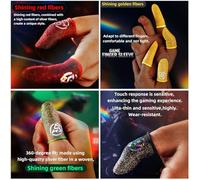 Gaming Fingertip Covers Silver Fiber Fabric Thumb Protectors for Control on Touchable Screen Touch Panel Gloves for Gaming