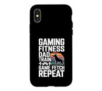 Gaming Fitness Dad Train Game Fetch Repeat Dog Gamer Case for iPhone X/XS