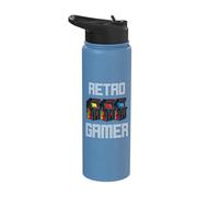 Gaming Gift for Him - Retro Gamer - Funny Gaming Stainless Steel Insulated Water Bottle
