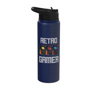 Gaming Gift for Him - Retro Gamer - Funny Gaming Stainless Steel Insulated Water Bottle