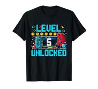 Gaming Gifts Boy Level 5 Unlocked 5th Birthday Video Gamer T-Shirt