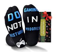 Gaming Gifts for Men Funny Socks - Christmas Stocking Fillers for Men Gifts Secret Santa Birthday Funny Gift Ideas for Teenage Boys Xmas Presents Novelty Socks Do Not Disturb Gaming In Progress Socks