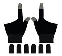 Gaming Gloves for Sweaty Hands - Aovon Ultra-Thin Anti-Sweat Breathable Seamless Touch Screen Gloves with Thumb Finger Sleeves for iPad/Mobile PUBG Game Controller