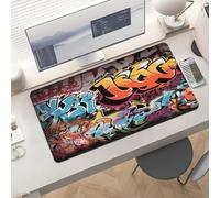 Gaming Graffiti Hip Hop Mouse Pad 24x12 Large Desk Mat with Non-Slip Rubber & Smooth Surface Foldable Desk Pad for Keyboard and Mouse Laptop Computer Mousepad for Office Home Remote Work