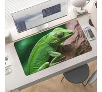 Gaming Green Lizard Mouse Pad 24x12 Large Desk Mat with Non-Slip Rubber & Smooth Surface Foldable Desk Pad for Keyboard and Mouse Laptop Computer Mousepad for Office Home Remote Work