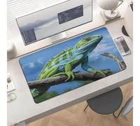 Gaming Green Lizard Mouse Pad 24x12 Large Desk Mat with Non-Slip Rubber & Smooth Surface Foldable Desk Pad for Keyboard and Mouse Laptop Computer Mousepad for Office Home Remote Work