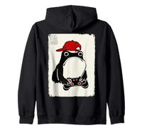 Gaming Grumpy Frog Funny Kawaii Japanese Zip Hoodie