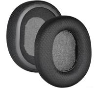 Gaming Headset Ear Cushions Replacement Breathable Mesh Covers Comfortable Protein Leather Alternative Black(B)