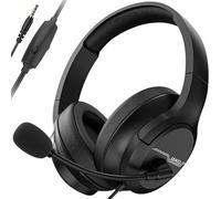 Gaming Headset for Xbox One, PS5, PS4, PC, Sega Game Gear and Other Devices with 3.5mm Audio Jack, plug and play, Gaming Headphones for Nintendo Switch with Clearing Mic, Folding Desig (Black)